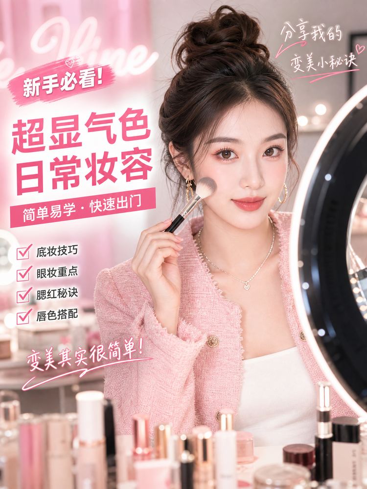 福利姬美妆视频教程-超显气色日常妆容